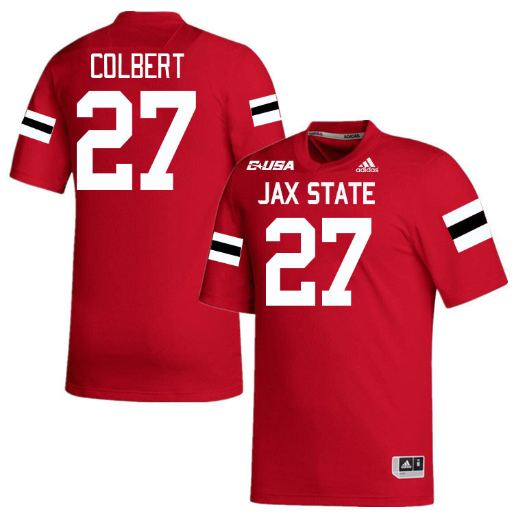 #27 Jeremiah Colbert Jacksonville State Gamecocks College Football Jerseys Stitched-Red